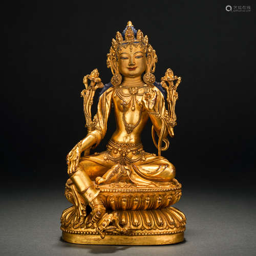 A Gilt Bronze Statue of Tara, Ming Dynasty