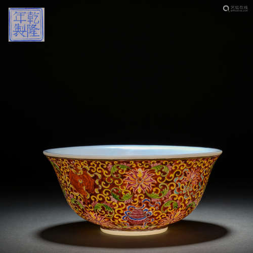 Qing material tire eight treasure pattern bowl