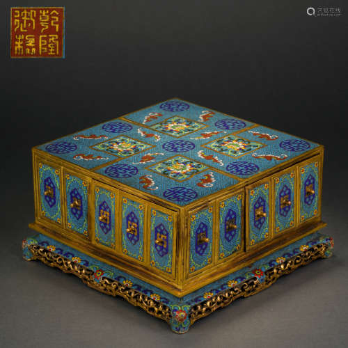 Cloisonne treasure box, Qing Dynasty