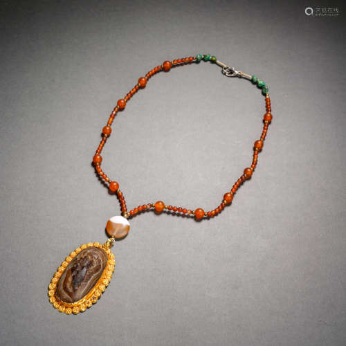 11th century agate necklace