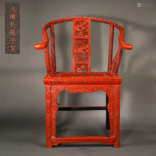 Qing Dynasty Tihong landscape figure dragon pattern chair