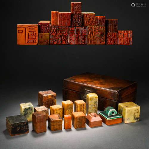 A set of celebrity seals from the Qing Dynasty to the Republ...