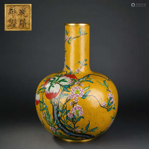 Qing Dynasty Cloisonne Longevity Peach Pattern Celestial Bal...