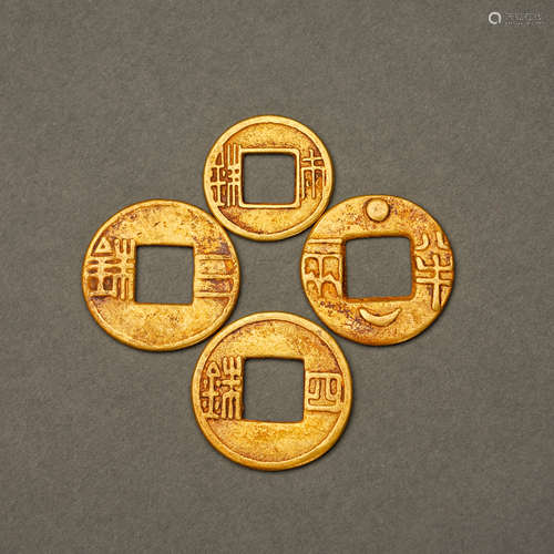 Four Ancient Chinese Gold Coins