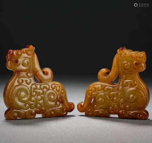 Before Ming Dynasty, Hetian Jade Beast
