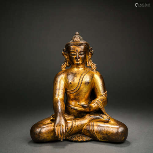 Ming bronze gilt statue of Buddha