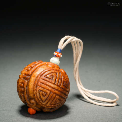 Qing Dynasty Jade Longevity Character Hanging Ornament