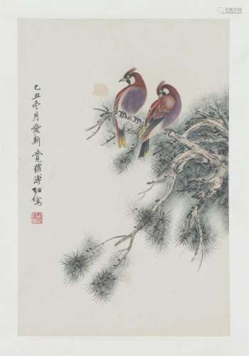 A CHINESE PAINTING OF TWO BIRDS
