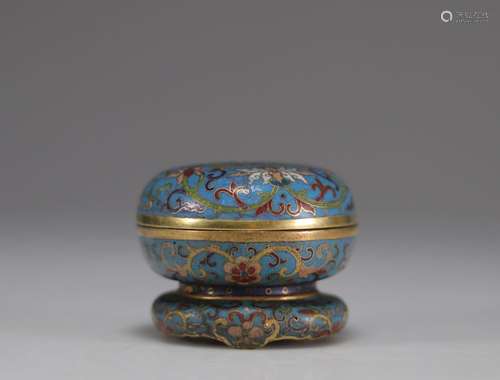 Boite à encre encloisonné, marque et de l'époque Qianlong<br...