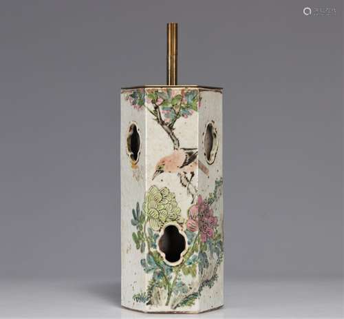 Vase en porcelaine de l'époque Qianjiang Cai à décor d'oisea...