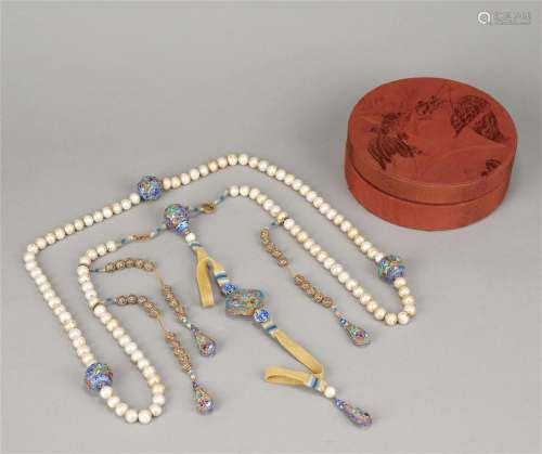 A CHINESE IMPERIAL PEARL ROSARY