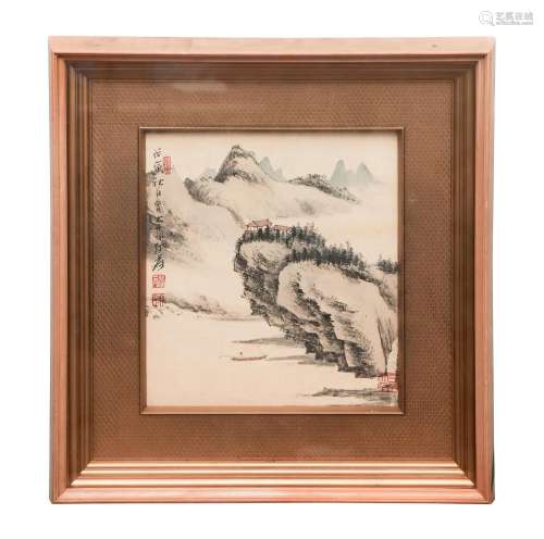 A CHINESE PAINTING OF LANDSCAPE SIGNED ZHANG DAQIAN