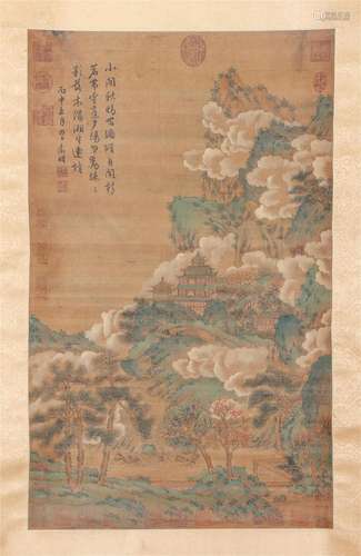 A CHINESE PAINTING OF LANDSCAPE SIGNED WEN ZHENGMIN