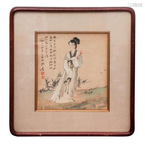 A CHINESE PAINTING OF LONG ELIZA SIGNED ZHANG DAQIAN