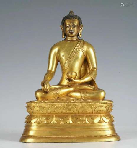 A BRONZE-GILT MEDICINE BUDDHA ZANABAZAR SCHOOL