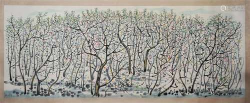 A CHINESE PAINTING OF FOREST SIGNED WU GUANZHONG