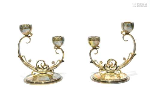 Pr Danish 2 Branches Candelabras