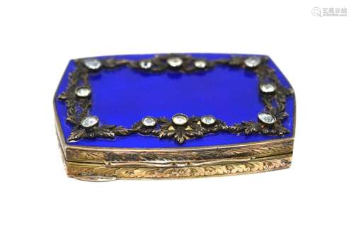 Blue Enamel Silver & Stone Box