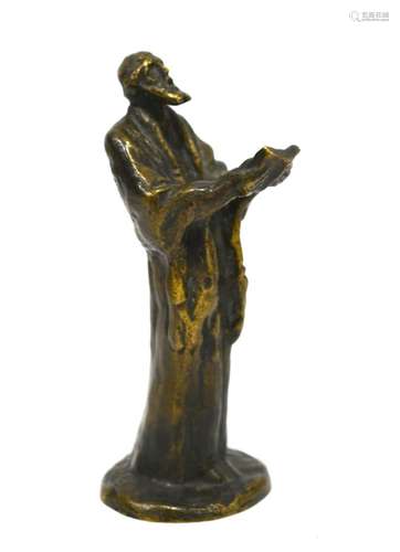 Judaica Bronze Figure of A Rabbi Praying