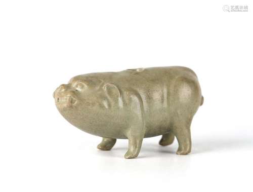 Chinese Celadon Glazed Pig Form Water Drop