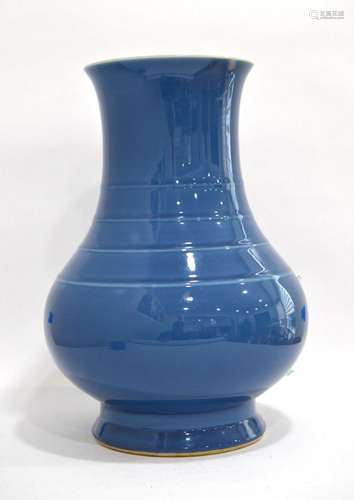 Large Chinese Light Blue Glazed Vase