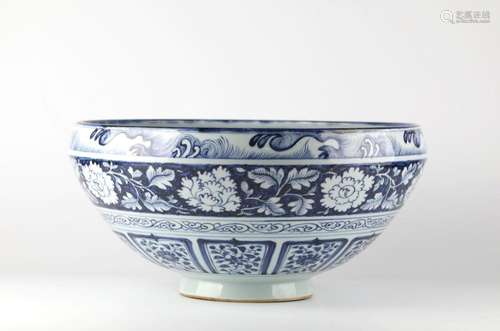 Large Chinese Blue & White Bowl