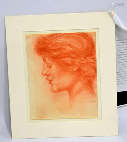 Profile of a Lady. A Red Chalk Drawing by EB Jones