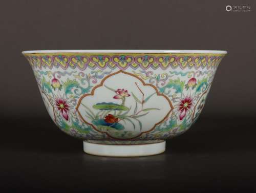Large Bowl with Pastel Floral Pattern