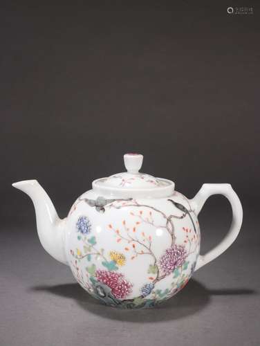 Pastel flower and bird teapot