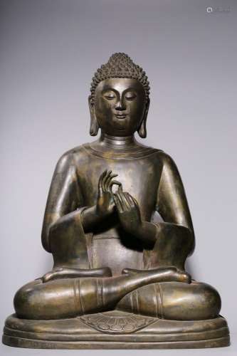 Bronze Lacquered Dainichi Tathagata Seated Statue