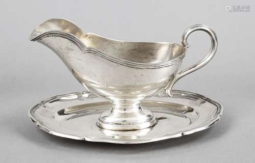 Gravy boat with fixed saucer, German, 20th century, jeweler'...