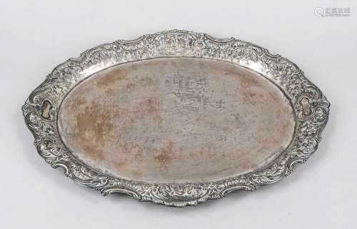 Oval tray, German, c. 1900, maker's mark Gebr. Glaser, Hanau...