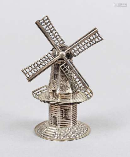 Miniature windmill, probably Netherlands, 20th century, silv...