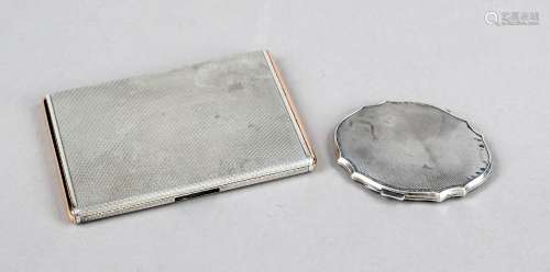 Rectangular cigarette case, 20th century, silver 935/000, gi...