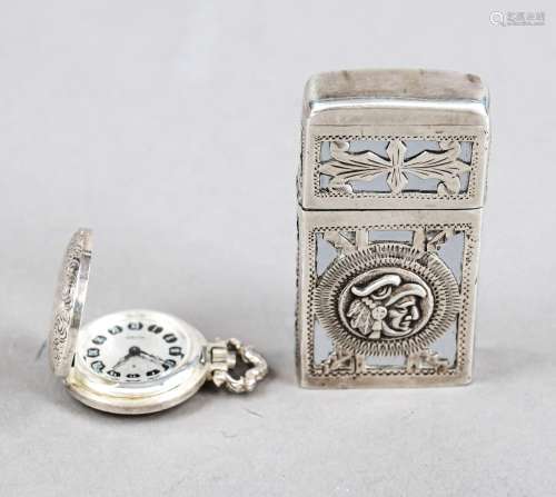 Lighter, Mexico, 20th century, sterling silver 925/000, with...