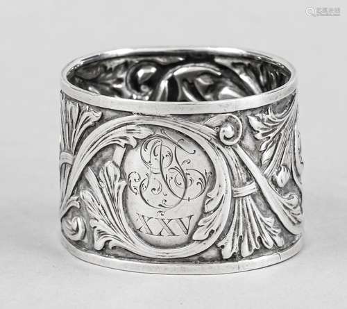 Oval napkin ring, hallmarked Russia, 1882-99, smitten city m...