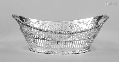 Oval basket bowl, 20th century, marked Jaric, silver 900/000...