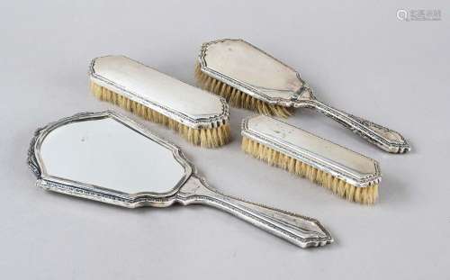Four-piece hairdressing set, early 20th c., silver 800/000, ...