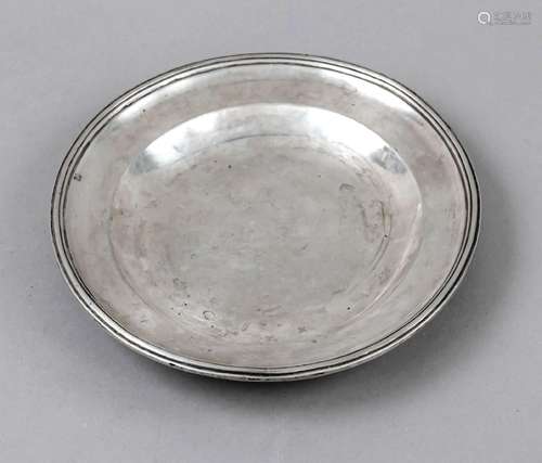 Plate, probably German, 19th c., marked Werner, silver 13 so...