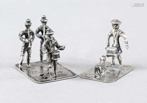 Two miniatures, early 20th c., silver hallmarked, group of 3...