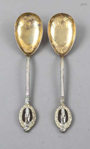 Pair of cream spoons, German, around 1900, jeweler's mark Me...