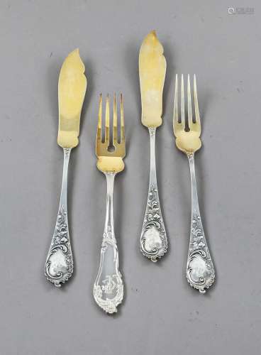 Fish cutlery for six persons, German, 20th century, master m...
