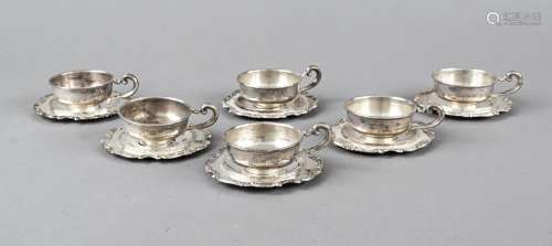 Six demitasse cups with saucers, German, 20th c., maker's ma...