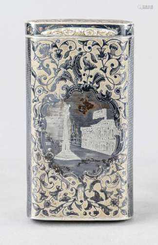 Cigarette case, hallmarked Russia, c. 1900, smitten hallmark...