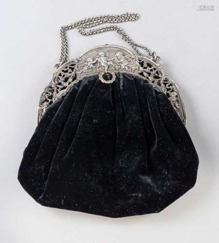 Evening bag, early 20th century, silver tested, openwork han...