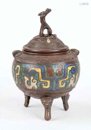 Incense burner type Ding, China, 20th century, bronze tripod...