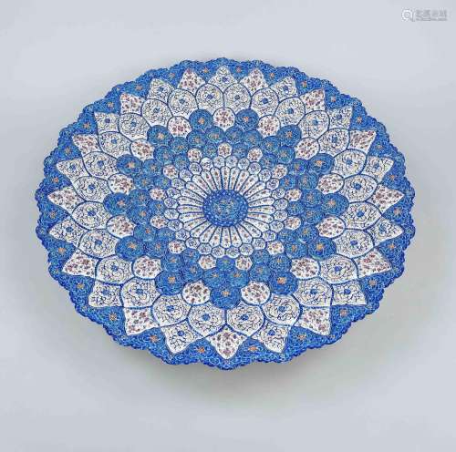 Large ornamental plate, probably Ottoman Empire 19th century...