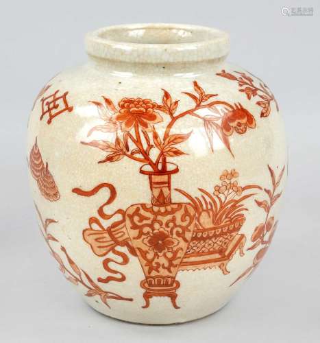 Crackle ball pot, China, Qing dynasty(1644-1911), around 188...