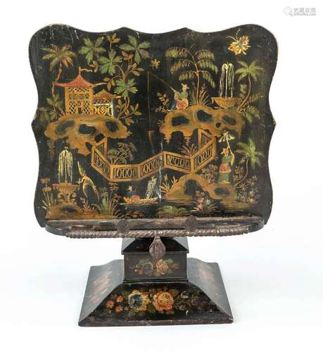 Canton book holder, China, around 1800, black lacquered wood...