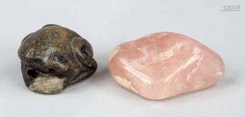 2 Handschmeischler, China, around 1900, rose quartz in diamo...